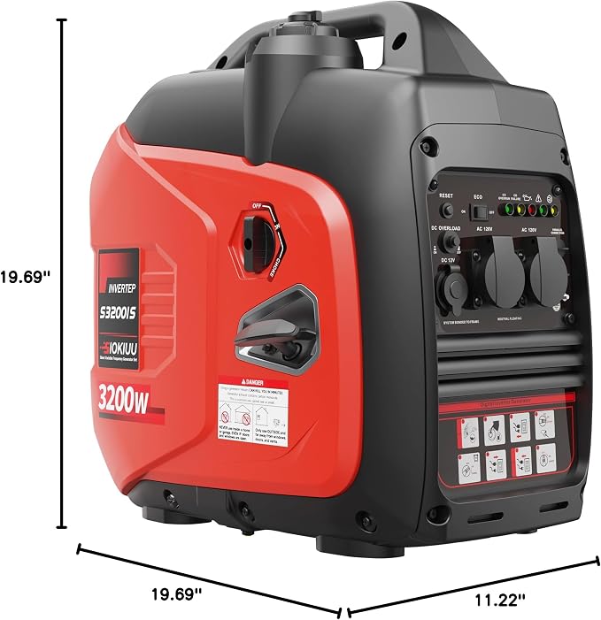 3200W Portable Generator Super Quiet Inverter Generator Ultra Lightweight for Home Backup Outdoor Camping, CO Sensor Protect, EPA, ECO Mode