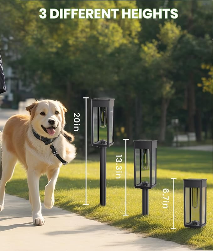 BITPOTT Solar Pathway Lights Outdoor, Bright Solar Lights for Outside Waterproof IP65,12 Pack Auto On/Off Garden Lights Solar Powered Landscape Lights for Yard Walkway Driveway Lawn
