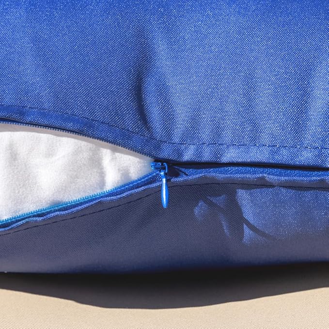 MIULEE Pack of 2 Decorative Outdoor Waterproof Pillow Covers Square Garden Cushion Sham Throw Pillowcase Shell for Spring Patio Tent Couch 18x18 Inch Royal Blue