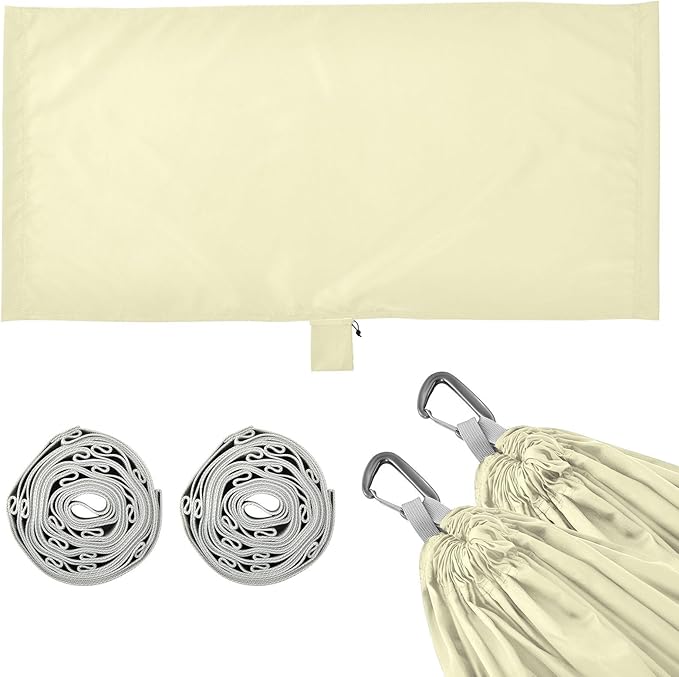 Lemon Chiffon Solid Color Pure Plain Yellow 330lb Capacity Hammocks with Hanging Rope Indoor Hammock for Outside Patio Garden capas para la Lluvia