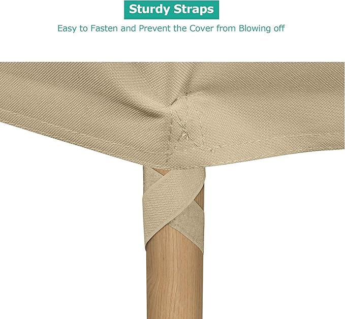 SunPatio Outdoor Chair Covers 2 Pack, Heavy Duty Waterproof Patio Lounge Deep Seat Covers, All Weather Protection Lawn Chair Protector for Outdoor Furniture, 34" W x 37" D x 36"/25'' H, Beige