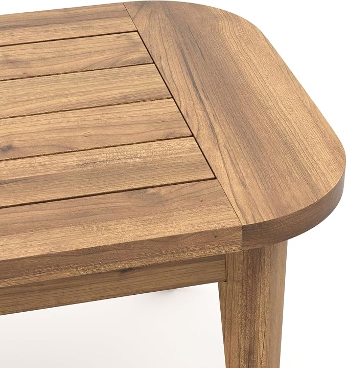 HomeStock Solid Wood Outdoor Coffee Table - Eucalyptus Patio Furniture 28 Long