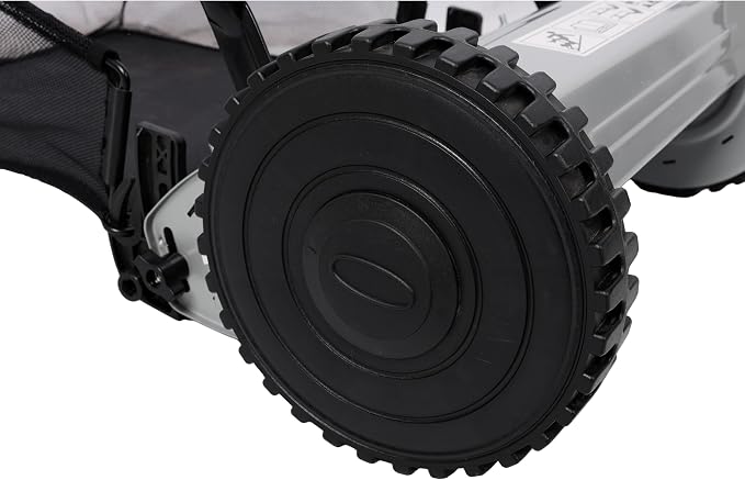 14-Inch 5-Blade Push Reel Lawn Mower with Grass Catcher Steel Gray,Eco-Friendly Manual Grass Cutter for Small to Medium Yards,Precision Cutting & Easy Maneuverability