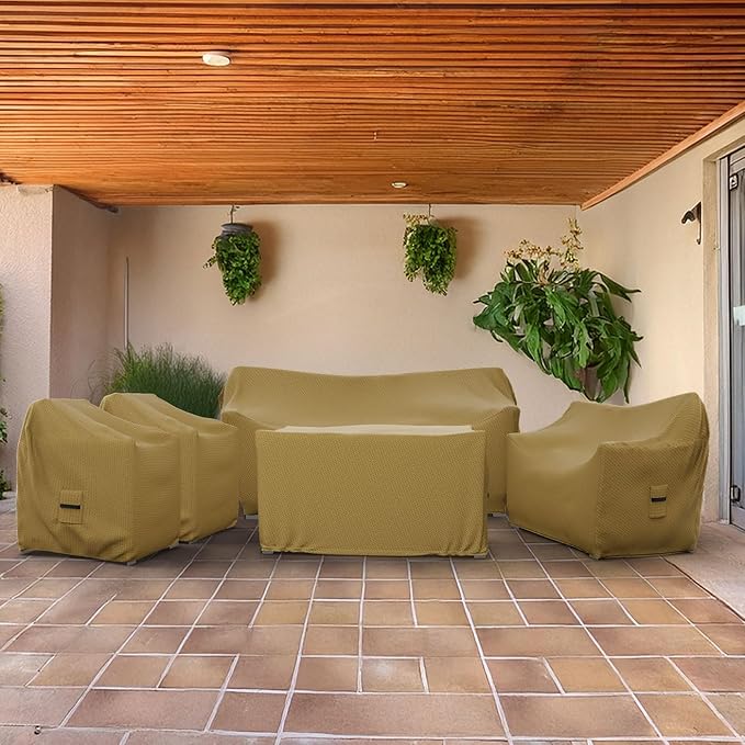 Covers & All Patio Furniture Cover, 5 Piece Outdoor Furniture Covers, Water-Repellent UV & Weather-Resistant Covers for Sofa, Loveseat, Chairs & Coffee Table