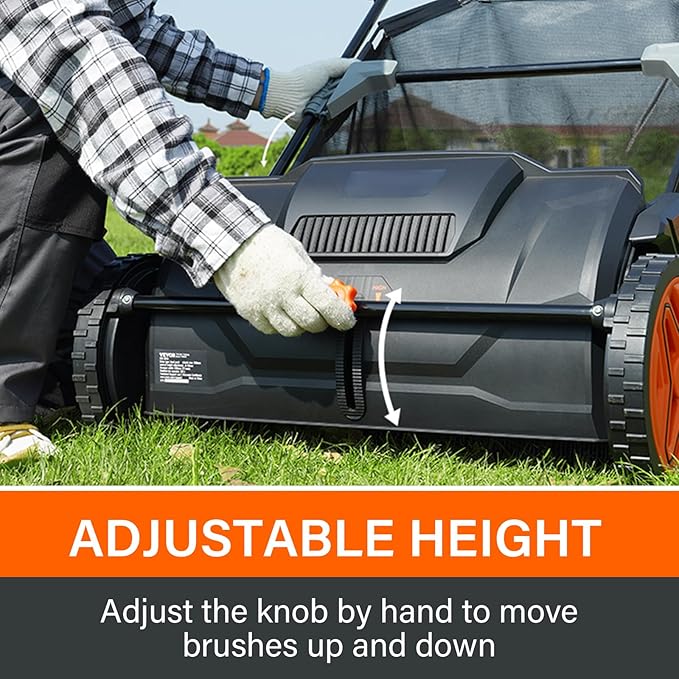 Push Lawn Sweeper, 21-inch Leaf & Grass Collector, Strong Rubber Wheels & Heavy Duty Thickened Steel Durable to Use with Large Capacity 3.5 cu. ft. Mesh Collection Hopper Bag, 2 Spinning Brushes