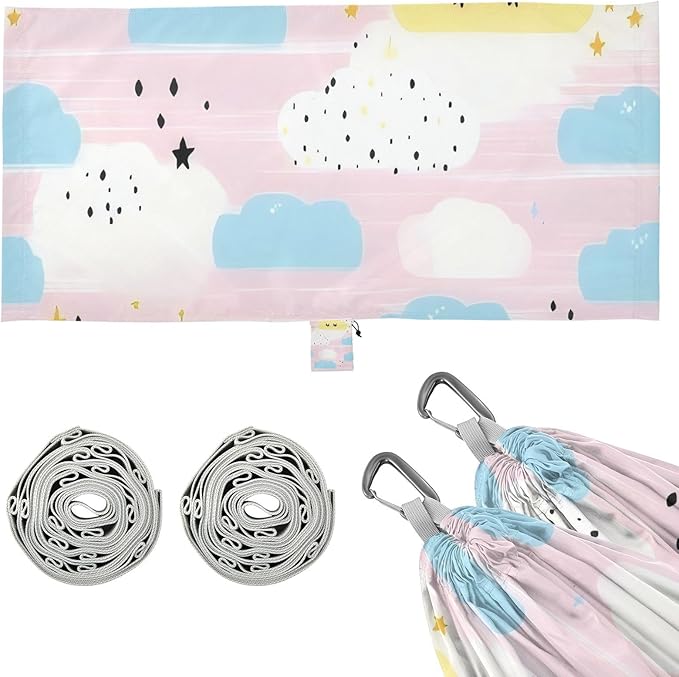 Cartoon Cute Pastel Clouds 330lb Capacity Hammocks Swing Hammock for Outside Beach Patio Garden para ir de Camping