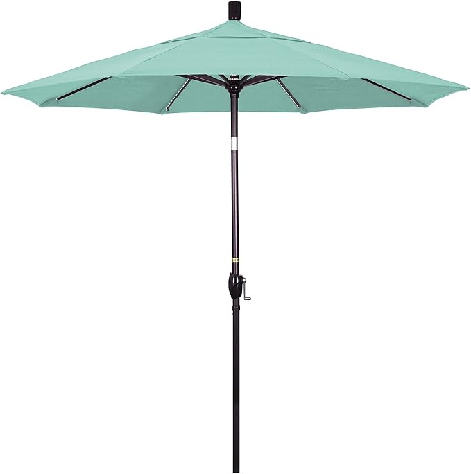 California Umbrella 7.5' Round Aluminum Market Umbrella, Crank Lift