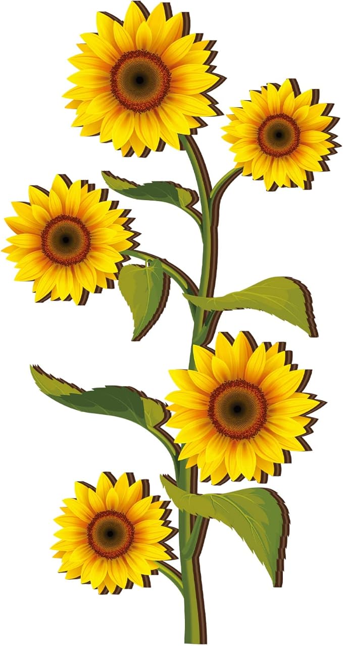 Ferraycle Wooden Sunflower Wall Decor Hanging Sunflower Outdoor Decor Rustic Flower Wall Art Yellow Large Farmhouse Wooden Signs for Indoor Bathroom Porch Patio Bedroom Accessories