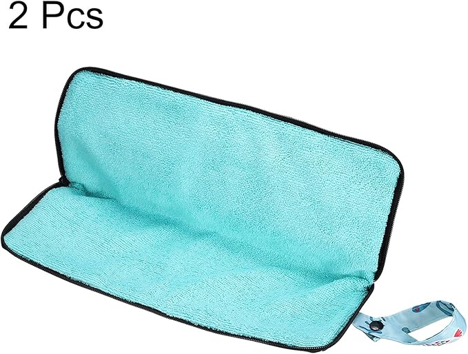 HARFINGTON 2pcs Wet Umbrellas Bag 4.9" x 12.6" Superfine Fiber Strong Water Absorption Umbrella Case Cover Portable Waterproof Case for Storage Travel Home Outdoor, Sky Blue