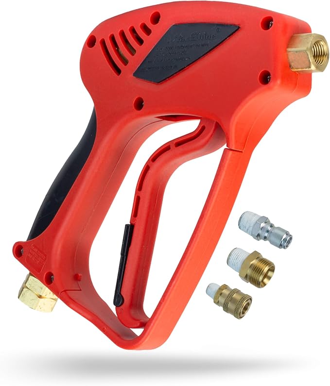 Maxshine Short Pressure Washer Gun – High-Pressure Water Handle with 1/4” Quick Connector Coupler – Power Washer Gun Compatible with Foam Cannon – Includes 3/8” Male & M22 14mm Twist Plug Connectors
