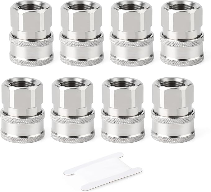 TAISHER 4PCS 304 Stainless Steel 1/4" Female NPT High Pressure Washer Quick Connect Coupler for Pressure Washing Gun Hose Accessories