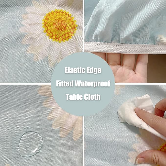 Square Fitted Tablecloth Suit for 36"x36" Table DarkSalmon Stretch Table Topper Cap for Dining Kitchen Home Party Style88