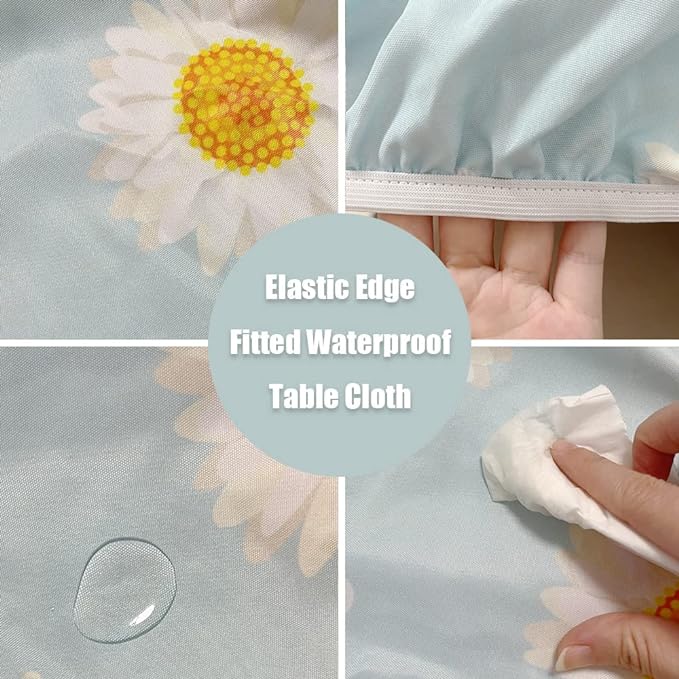 Square Table Topper Caps Suit for 54"x54" Table LightGrey Outdoor Tablecloth for Picnic, Camping, Banquet and Parties Style176