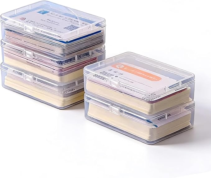 Clear Blank Card Case Plastic Card Deck Organizer Storage Box for Business Cards, Trading Cards, Playing Cards (6 Pack)