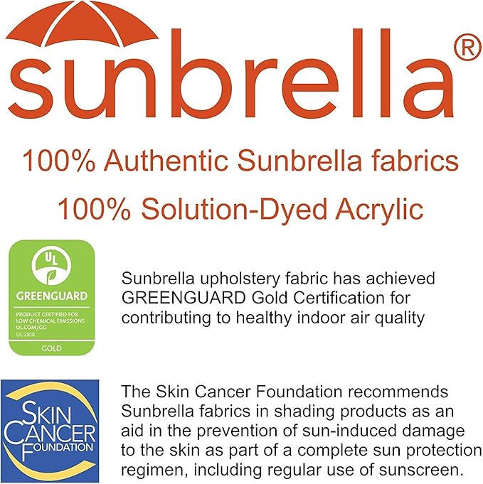Sunbrella Fabric Umbrella Replacement Canopy Only for 9 feet 8 Ribs Outdoor Patio Umbrella UPF 50+