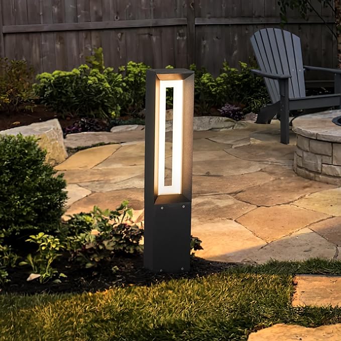 Landscape Path Light, Aluminum 8W 720LM Luxury LED Lighting, 32 Inches Modern Outdoor Bollard Lighting for Lawn, Patio, Courtyard and Driveway Decoration