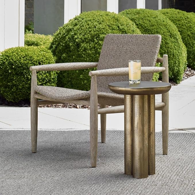 Uttermost 50220 Thorp 22 X 15 inch Antique Brass Outdoor Accent Table