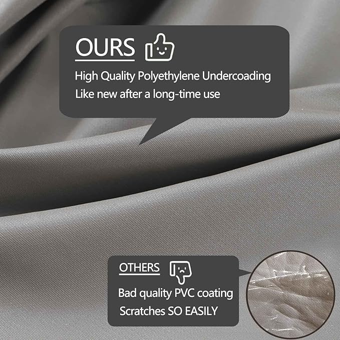 Heavy Duty Outdoor Sectional Cover, 85"x85" 5-Seater Waterproof 600D Patio Furniture Covers, Lawn Patio Couch Protector(Storm Grey,V-Shaped 85"x85")