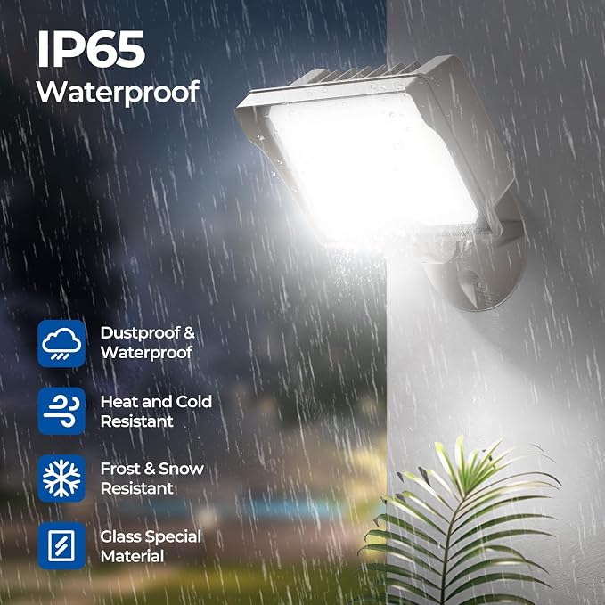 CINOTON 55W 7700LM LED Flood Lights Outdoor, 3CCT, ETL Listed, 2 Pack | IP65 Waterproof Security Wall Pack with 180°Knuckle, Dusk to Dawn 120V Aluminum Fixture for Warehouse Patio Porch Garage