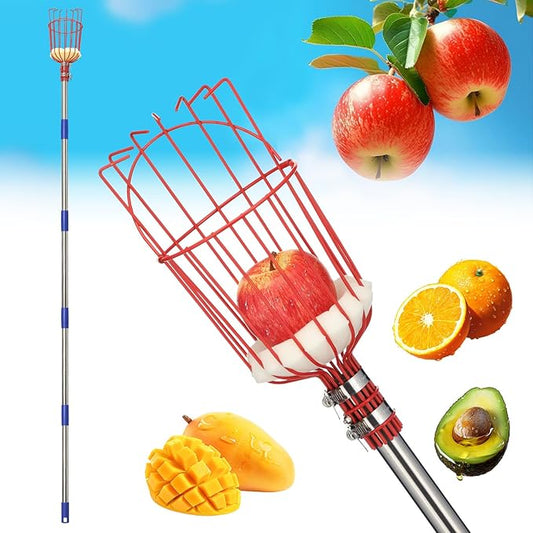 75" Fruit Picker Pole Tool for Long Reach, No Ladder Required, Portable Splicing Tool for Seniors,Kids,Year-Round Use– Effortless Harvesting for Apples, Avocados,Oranges,Grapefruit,Mangoes,Plums,Pear
