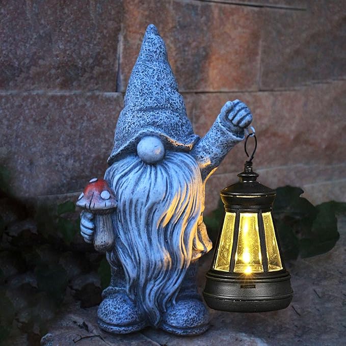 Garden Outdoor Statue,Solar Gnome Decorations Lanterns for Yard Garden, Patio Gnome Gifts for Mom (Eclectic)