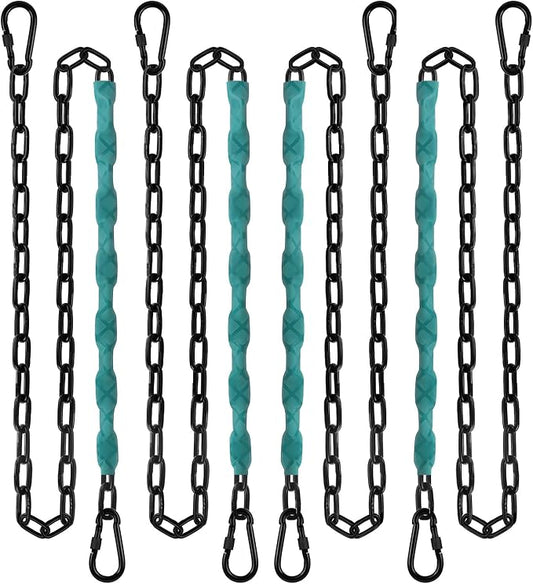 JACNITAD 64inch Hanging Swing Chair Chain (4)+ 8 Free Quick Links, 1000LB Load Bearing,Indoor and Outdoor Playground Swings, Hammocks, Sandbags Swing Chains（4 Pack）