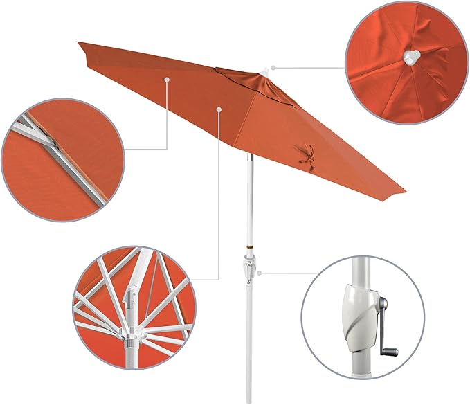 California Umbrella 7.5' Rd Aluminum Patio Umbrella, Crank Lift
