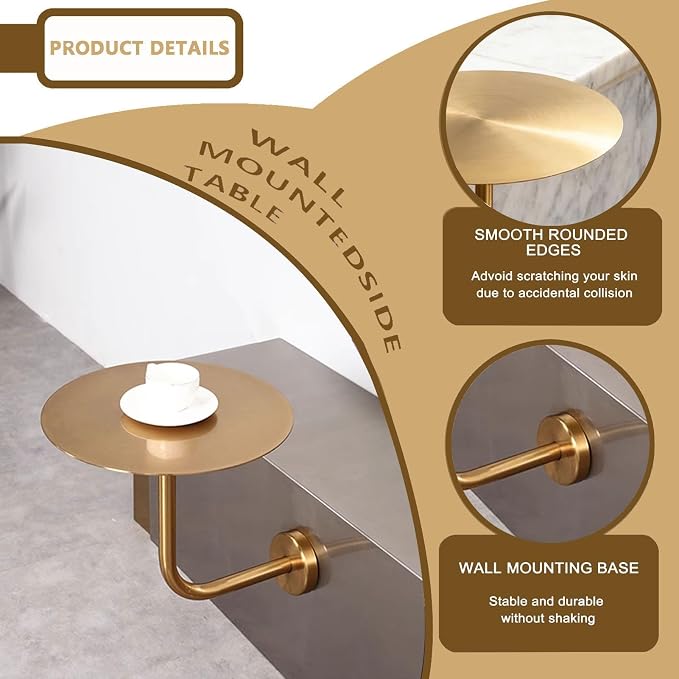 Stylish Round Bistro Pub Table - Silver Stainless Steel Wall-Mounted Cocktail Table for Indoor/Outdoor Dining - Compact 30x30x45cm Bar Table