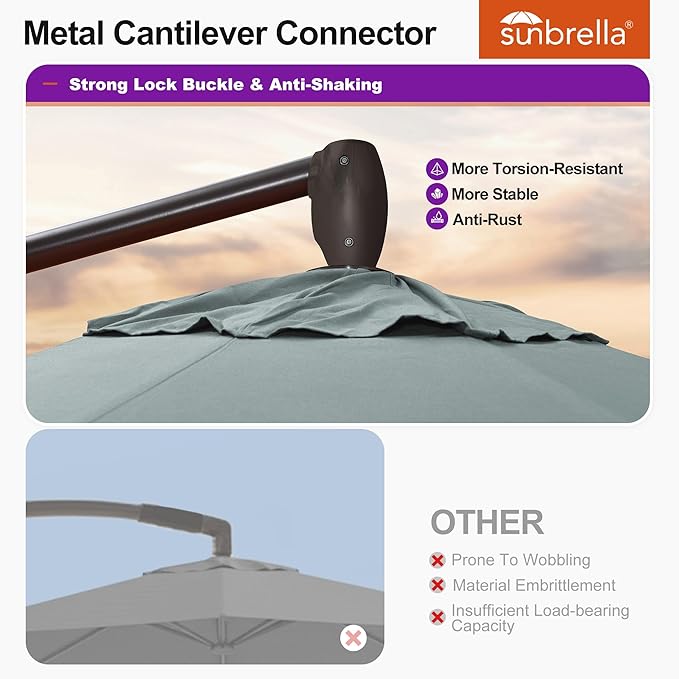 PURPLE LEAF 10' X 10' Cantilever Patio Umbrella with 360-degree Rotation Aluminum Round Outdoor Offset Hanging Umbrella for Patio Pool, Sprout Green