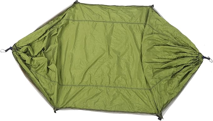 Single Person Hammock with Mosquito Net, Super Light, Removable, Quick Opening, Fruit Green and Dark Green - Tear Resistant Fabric, Portable Storage, Outdoor Relaxation (OD Green)
