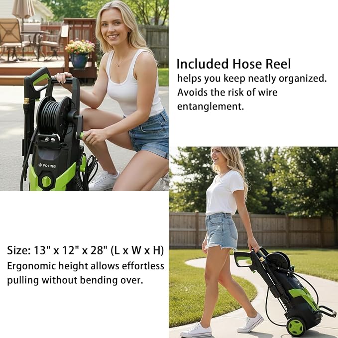 2026 Upgrade Pressure Power Washer 4700PSI with 4 Quick Connect Nozzles,Inlet Hose & Filter, Foam Cannon for Cars/Fences/Driveways/Patios/Home,Yellow