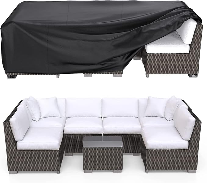 Patio Furniture Covers, Heavy Duty Outdoor Furniture Cover Waterproof, Sectional Sofa Set Covers Table and Chair Set Cover, 98"L×78"W×32"H