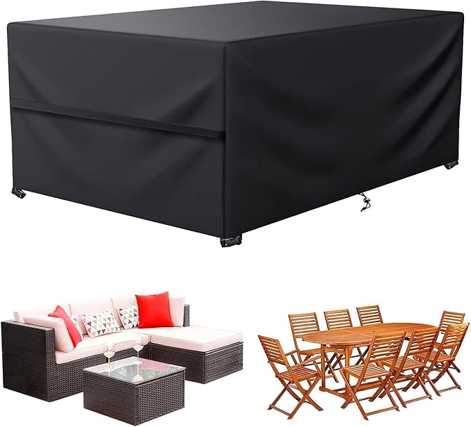 Patio Furniture Cover,Waterproof Outdoor Sectional Couch Set Covers,General Purpose, Outside Table and Chair Covers,Rectangular Heavy Duty Weatherproof 110" L*70" W*30" H