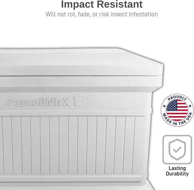 RTS Home Accents ParcelWirx Premium Horizontal Storage Cabinet/Package Delivery Box with Lift Off Lid, Slate Grey