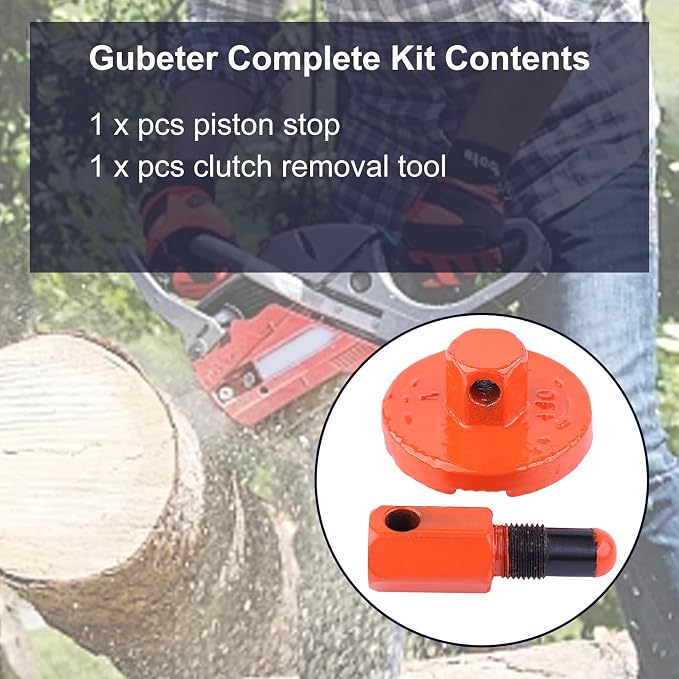 Universal Piston Stop Chainsaw Clutch Removal Tool For Husqvarna Rancher 340 345 346 350 351 353 445 450 455 460 502 54 2 Cycle Chainsaw Clutch Tool（red)
