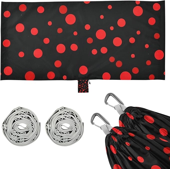 Red Irregular Dots 330lb Capacity Hammocks with Tree Straps Fabric Hammock for Camping Travel Accessories Base para hamacas para adultos