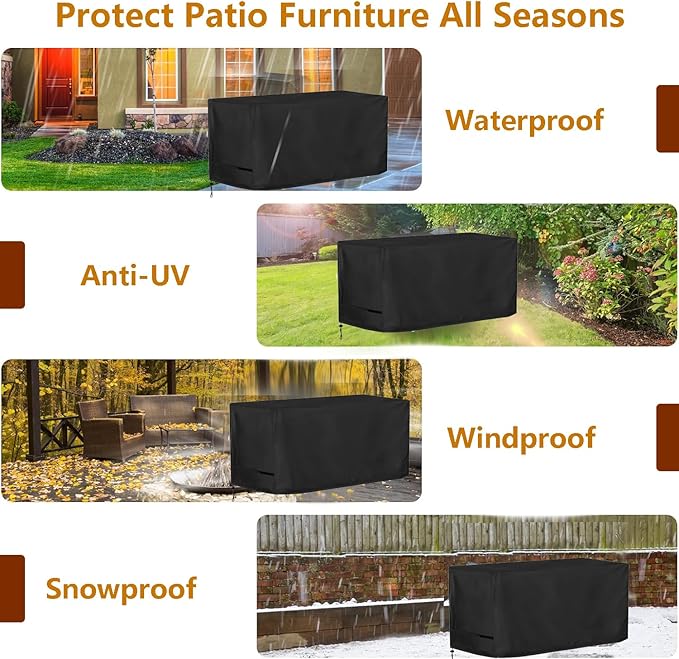 Oslimea Outdoor Dining Table Cover 60 inch Rectangle Patio Dining Table Covers Waterproof Furniture Covers, Windproof, UV Resistant and All Weather Resistant, 60 x 38 x 28 inch, Khaki