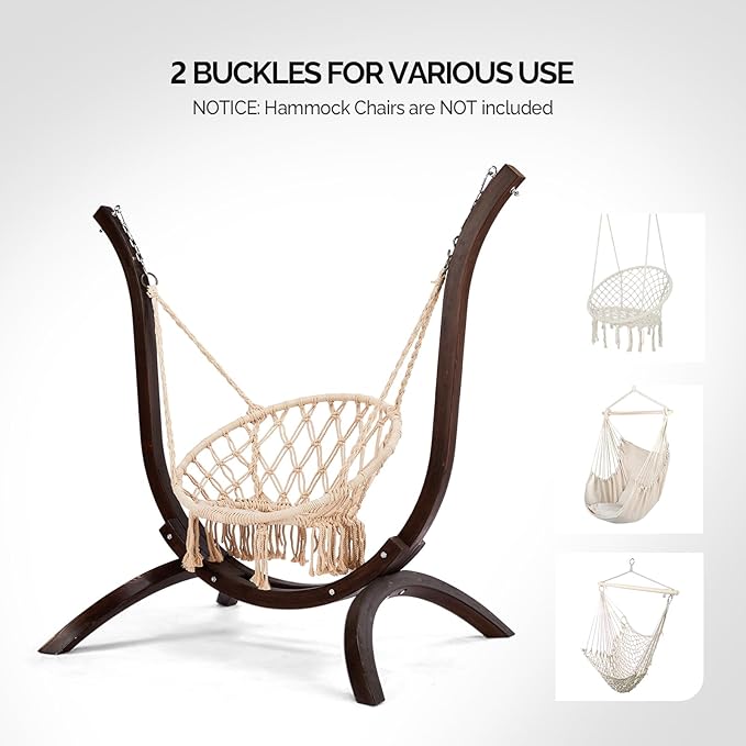 Outvita Solid Wood Hammock Stand - 330 lbs Capacity Universal Stand for Outdoor/Indoor Hanging Chairs, Patio, Garden, Balcony - Waterproof & Weather-Resistant (60.6x54.3x41.7 Inches)