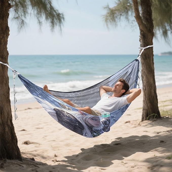 Archers Game Anime Girl Outdoor Hammock with Portabl Carry Bag Backyard Hammock for Outside Patio Garden
