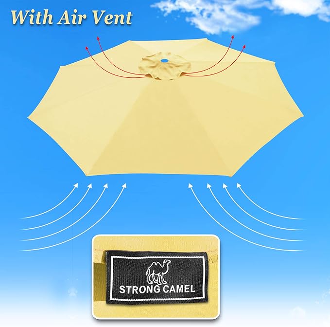 Replacement Patio Umbrella Canopy Cover for 13ft 8 Ribs Umbrella Taupe (CANOPY ONLY) (Beige)