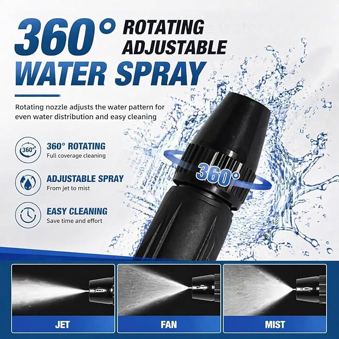 Home High-Pressure Car Wash Water Gun with Booster Nozzle, Home High-Pressure Car Wash Water Gun with Booster Nozzle and Hose, for Watering Plants and Vegetables, and Car Washing (2PCS)