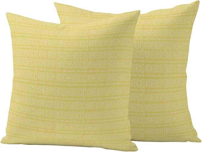 Outdoor Waterproof Throw Pillow Covers Set of 2 Yellow Stripes Grain Pillowcases 26x26 Inches Solid Color Decorative Pillows Cushion Case Patio Pillows for Couch Bed Chair Garden