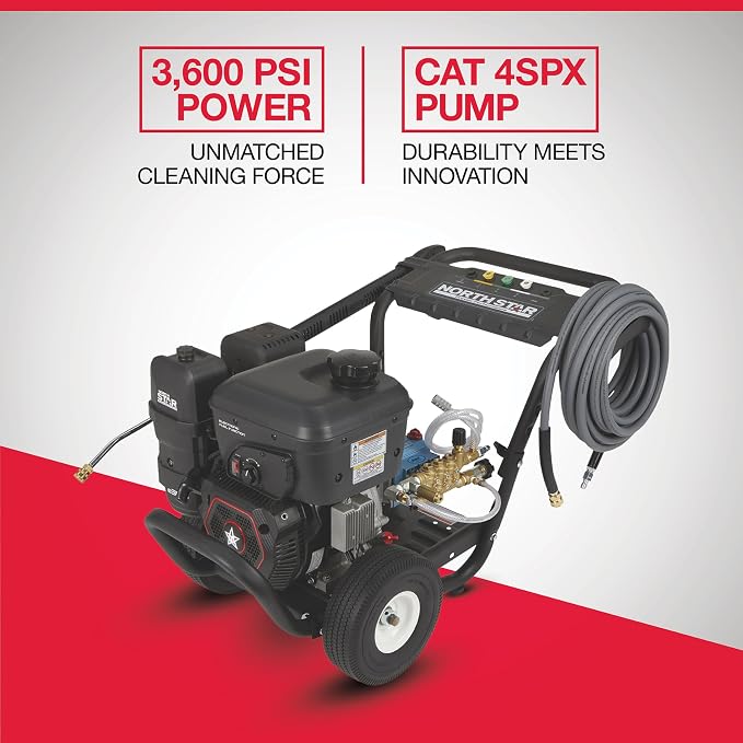 NorthStar Gas Cold Water Pressure Washer, 3600 PSI, 3.0 GPM, NorthStar Engine