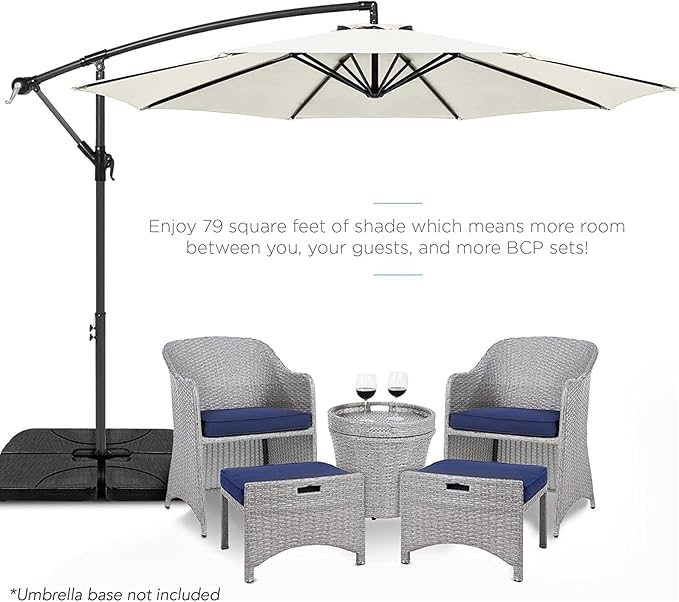 9ft Patio Umbrella Replacement Canopy for 8 Rib, Outdoor Table Market Yard Umbrella Replacement Top Cover (Canopy Only), Beige