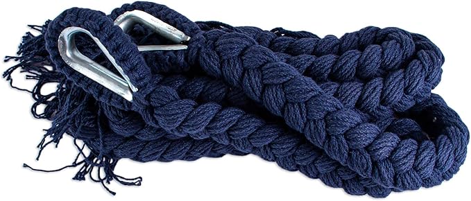 Novica Handmade Navy Blue Cascade Cotton Rope Hammock (Triple)