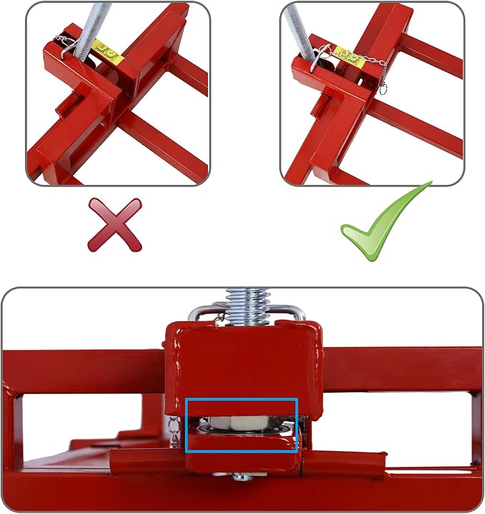 Foldable Lawn Mower Lift for Riding Tractors, Portable Lawn Mower Jack Lift Zero Turn & Telescoping Lawns Tractor Lifts with Adjustable Height/Manual or Power Handles, 880 LBS Capacity (Red1)