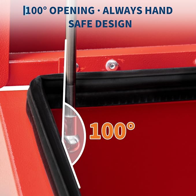 Heavy Duty Steel Truck Toolbox – 76x38x38cm – Gas Shock Lid – t-Handle Lock – Weatherproof Rubber Seal – Secure Underbody Storage Chest – Fits Pickup, Truck Bed, RV, Trailer