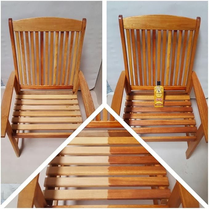 Christopher Knight 4 Seater Acacia Wood Chat Set with Howard SWAX16 16 Fl Oz Furniture Wax