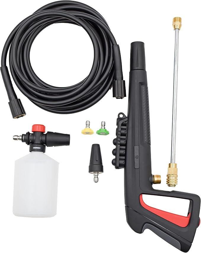 AR Blue Clean BCXP22300P Electric Pressure Washer-2300 PSI, 1.7 GPM, 13 Amps Quick Connect Accessories, Two Wheel Trolley, On Board Storage, Portable Pressure Washer, High Pressure, Car washer, Patio