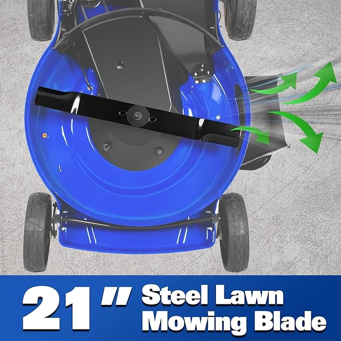 BILT HARD 21" Self Propelled Gas Lawn Mower – Powered by a 201cc 4-Cycle OHV Engine, 3-in-1 Functions (Bagging, Mulching & Side Discharge), 8-Position Cutting Height Adjustment, and Easy Start.